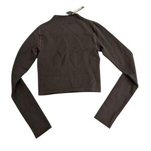 Nike SKIMS Vintage Seamless Mock Neck Crop Top Long Sleeve Obsidian Size Sm NEW